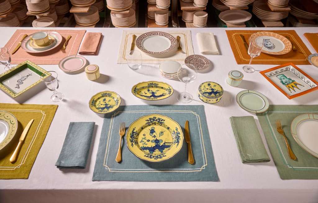 Turquoise flat plate | Oro Di Doccia | Ginori1735 | GINORI 1735